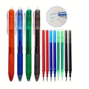 4 개/대 0.7mm 매직 지울 수있는 젤 펜 세트 8 색 지울 수있는 리필 막대 젤 잉크 편지지 개폐식 펜 빨 수있는 핸들 막대
