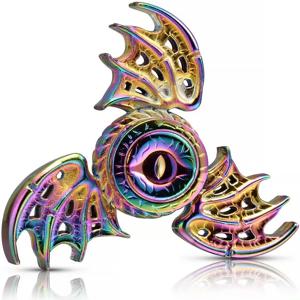 드래곤 날개 눈 Tri Fidget Spinner 금속 핸드 스피너 강철 자체 윤활 베어링이있는 저소음 고속 초점 장난감
