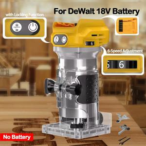 브러시리스 전기 트리머 목공 트리밍 기계 우드 라우터 밀링 조각 슬롯 머신 맞는 Dewalt 18V 배터리
