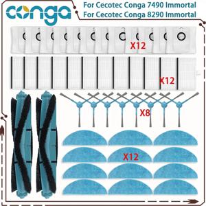 Cecotec Conga 7490 Immortal / 8290 Immortal Ultra Power Genesis X-Treme 부품 메인 사이드 브러시 필터 걸레 먼지 봉투와 호환 가능