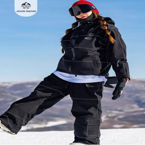 JOHN SNOW 스포츠 방수 스키 세트 스노우 보드 자켓 바지 여성 Tracksuit 마운틴 스키 스위트 겨울 여성 남성 스노우 슈트