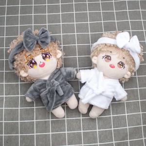 새로운 귀여운 10cm 코튼 인형 벨벳 잠옷 의류 1/12 BJD 인형 잠옷 목욕 가운 액세서리