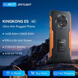 Cubot KingKong ES 초박형 견고한 안드로이드 스마트폰, 16GB RAM(6GB + 10GB), 128GB ROM, 6.56 인치 90Hz 화면, 48MP 카메라, 4G 휴대폰