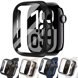 강화 유리 + 케이스 Apple Watch 10 46mm 42mm Ultra 2 49mm 화면 보호기 커버 iWatch 9 8 7 6 5 SE 45mm 41mm 44/40mm 쉘