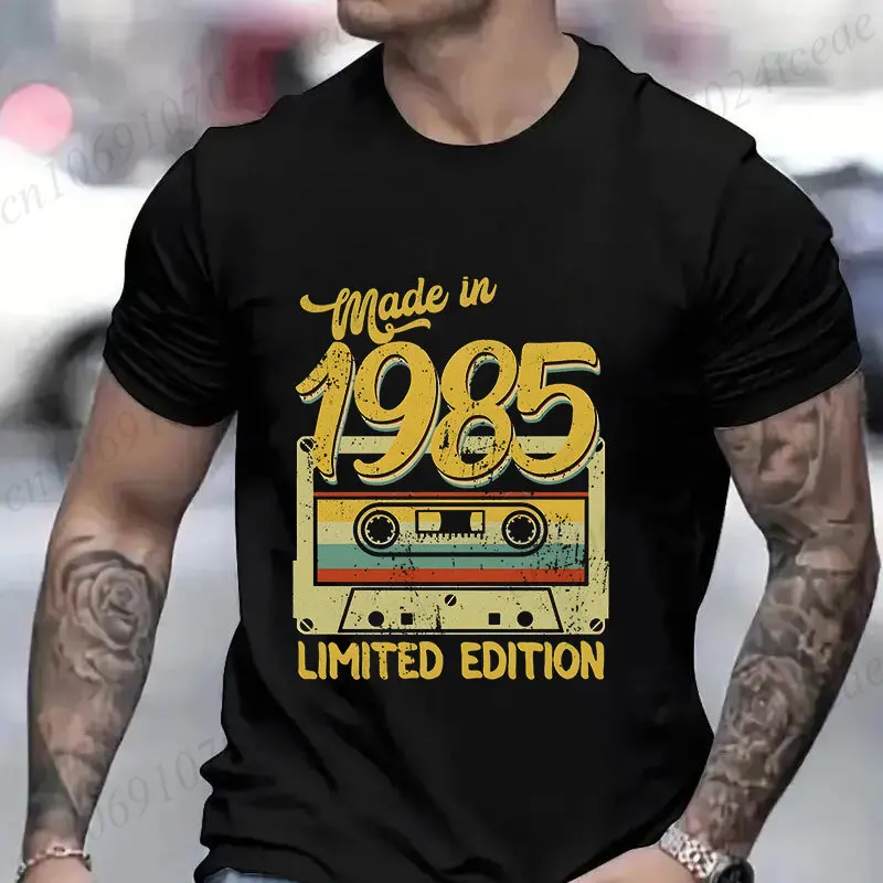 남성용 패션 생일 선물 티셔츠 빈티지 1985 년 제작 40 번째 생일 40 세 탑 여름 streetwear 반소매 티셔츠