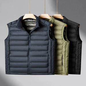 90% 화이트 오리 겨울 커플 조끼 민소매 퍼퍼 자켓 그래 핀 라이너 스탠드 칼라 따뜻한 다운 Gilet 코트 빅 사이즈 8XL