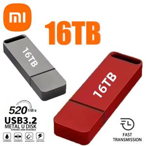Xiaomi 16TB 플래시 드라이브 USB3.2 고속 전송 유형 C U 금속 플래시 SSD 휴대용 미니 플래시 드라이브 메모리 방수 U 드라이브