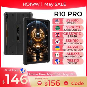 2025 HOTWAV R10 Pro 견고한 태블릿 안드로이드 14 10.1인치 HD+10800mAh 배터리 PC 5MP+13MP 카메라 8GB+256GB 8코어 OTG 충전 태블릿