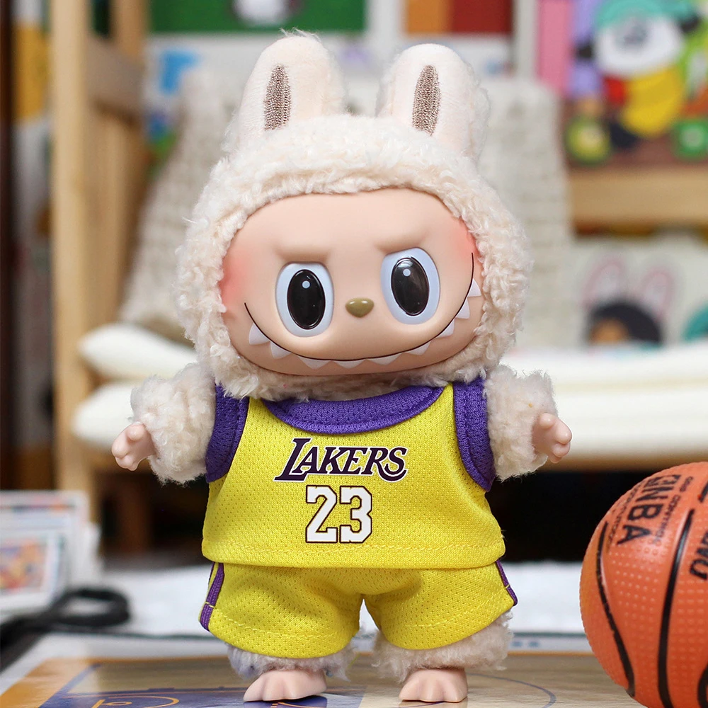 17cm 미니 Labubu 인형 의류 복장 액세서리 농구 Playe 의류 Labubu Idol V2 아이돌 운동 선수 의류 선물
