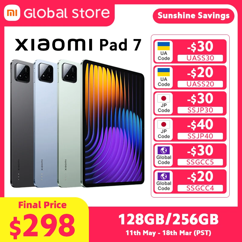 Globel 버전 Xiaomi Pad 7 8850mAh 배터리 144Hz 11.2'' 화면 쿼드 스피커 태블릿 45W 터보 충전 Dolby Visione