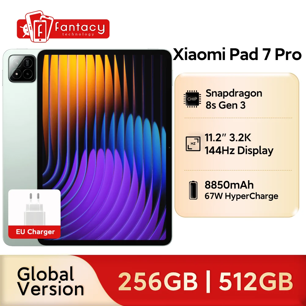글로벌 버전 샤오미 패드 7 프로, HyperAlC 144Hz, 스냅드래곤 8s Gen 3 모바일 플랫폼, 8850mAh 돌비 애트모스