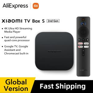 기존 글로벌 버전 Xiaomi TV Box S 2세대 4K Ultra HD 2G 8G WiFi BT5.2 Google TV Cast Netflix 스마트 TV Box 미디어 플레이어
