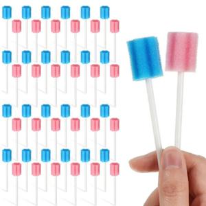 일회용 구강 관리 스폰지 면봉, 스틱 스폰지 헤드 청소 클리너 면봉, 치아 청소 입 면봉, 100 개