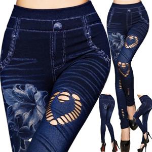 뜨거운 섹시한 여성 진 스키니 Jeggings 바지 하이 웨이스트 레깅스 여성 프린트 발목 길이 슬림 레깅스 피트니스 플러스 사이즈