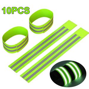 손목 팔 발목 다리에 대 한 10pcs 반사 밴드 야간 산책 사이클링 러닝 안전 반사경에 대 한 높은 가시성 반사 스트랩