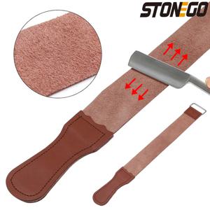 STONEGO 정품 가죽 Strop 스트랩 이발사 스트레이트 면도기 접이식 칼 칼 날카롭게하는 면도기 날카롭게하는 벨트