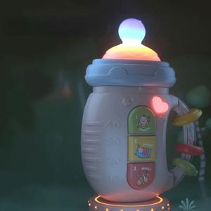 아기 뮤지컬 먹이 병 젖꼭지 신생아 부드러운 Teether 딸랑이 교육 장난감 모바일 딸랑이 장난감 0-12M 진정 보컬 음악
