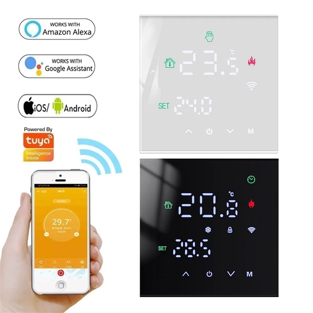 스마트 온도 리모컨 M3H Tuya WiFi 온도 조절기 3A 16A 물/전기 바닥/가스 보일러 용 LCD 디스플레이 터치 스크린
