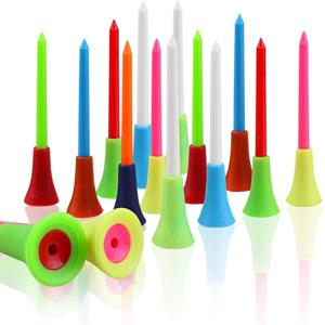 100pcs 골프 티 믹스 색상 83mm 플라스틱 내구성 고무 쿠션 탑 골프 공 홀더 골프 액세서리