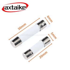 10PCS 5*20mm 6*30mm 빠른 블로우 튜브 퓨즈 250V F1A 2A 3A 3.15A 4A 5A 6A 7A 8A 10A 15A 20A 25A 30A AMP 퓨즈 세라믹 퓨즈 5*20 6*30