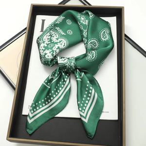 패션 인쇄 실크 Hairbands 스카프 여성 2023 봄 새로운 우아한 꽃 두건 목 스카프 머리 밴드 Foulard 여성 스카프