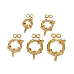 4pcs 스테인레스 스틸 라운드 스프링 링 Clasps DIY 쇄골 목걸이 후크 쥬얼리 만들기 8 커넥터 결과 팔찌 용품