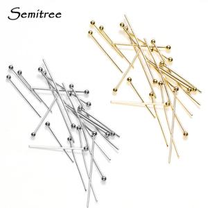 50Pcs 0.6mm 스테인레스 스틸 물 골드 도금 머리 핀 DIY 귀걸이 결과 수제 공예 비즈 쥬얼리 만들기 20/30mm