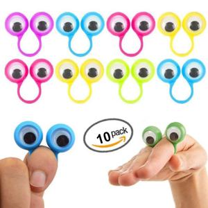 10 개/몫 Google 눈 손가락 Puppe 플라스틱 반지 생일 파티 어린이를위한 흔들기 눈 스파이 개그 & 실용 농담 선물 장난감
