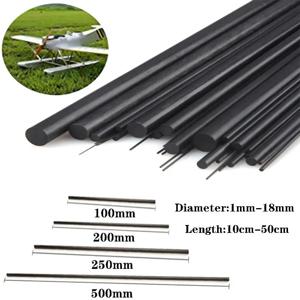1/5/10pc 탄소 섬유 원형 막대 D:1-18mm(L:100/200/250/500mm) RC 비행기 용 고강도 경량 DIY 복합 액세서리