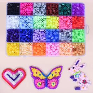 5mm HaMa 구슬 24 색 보충 상자 어린이 퍼즐 장난감 3D 퍼즐 장난감 Perler 비즈 세트 Pegboard Diy