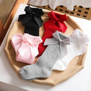 용수철 가을 큰 활 면 양말, 어린이 무릎 높이 스타킹, 유아 소년 옷, 여아 액세서리, 신제품