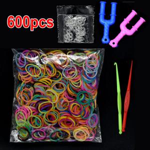 다채로운 고무 Loom 밴드 직조 땋은 팔찌 껌 도구 DIY 키트 상자 어린이 어린이를위한 장난감 Plaiting 소녀 헤어 액세서리