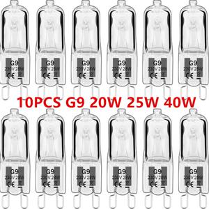 10PCS G9 220V 20W 25W 40W LED 램프 전구 삽입 구슬 크리스탈 램프 할로겐 전구 에코 할로겐 전구 캡슐 도매