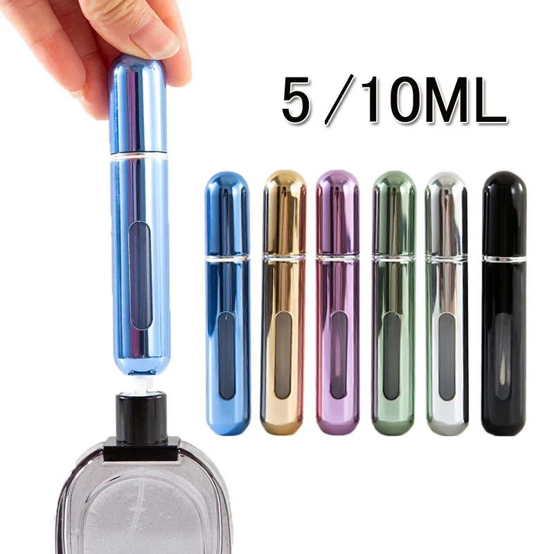 5ml /10ml 미니 휴대용 바닥 충전 펌프 향수병 샘플 향수 리필 스프레이 병 빈 화장품 용기 세트