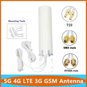 2*2pcs 듀얼 케이블 5G 4G LTE 3G GSM 옴니 WiFi 공중 600~4900Mhz IP67 야외 방수 AP 증폭기 안테나 TS9 SMA RPSMA