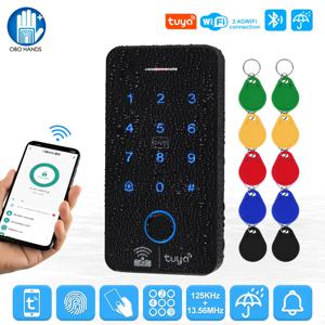 방수 블루투스 와이파이 Tuya 지문 액세스 컨트롤러 RFID 키보드 터치 키패드 시스템 WG26 스마트 APP 원격 도어 오프너