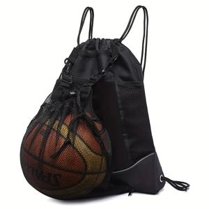 휴대용 Drawstring 농구 배낭 메쉬 가방 축구 축구 배구 공 보관 가방 야외 스포츠 여행 체육관 요가