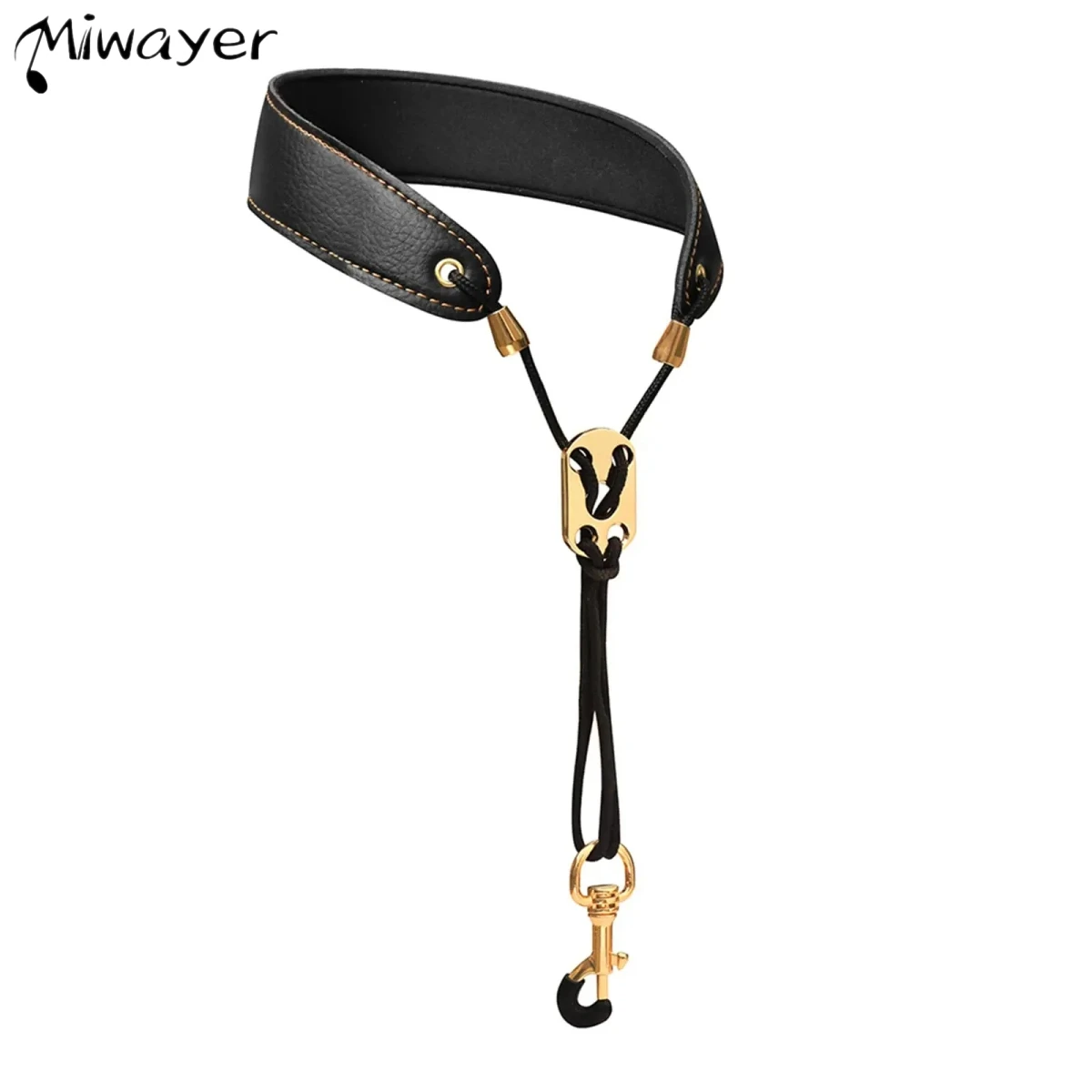 Miwayer 색소폰 넥 스트랩, 전문 색소폰 하네스, 가죽 패딩 소프트 넥 슬링, 바리톤 알토 테너 소프라노 바리톤용