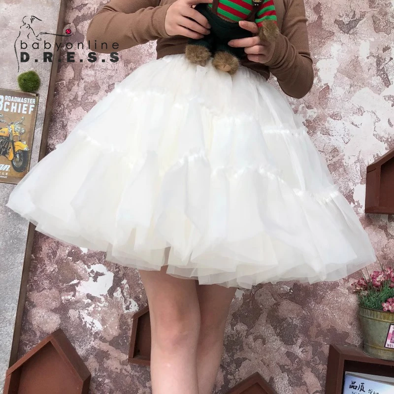 BABYONLINE 로커빌리 레드 웨딩 페티코트 크리놀린 짧은 얇은 명주 그물 스커트 언더 셔츠 여성 성인 투투 하프 슬립 신부 액세서리