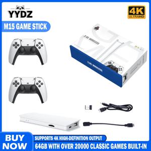 M15 레트로 게임 콘솔 64GB 20000+게임 4K 고화질 출력 휴대용 비디오 게임 스틱 20+에뮬레이터 GBA PS1 아케이드 게임