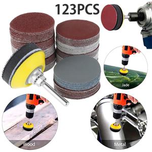 120Pcs 50mm 샌딩 디스크 패드 세트 Dremel 로타리 도구 샌드페이퍼 액세서리 용 60-3000 그릿 연마 연마 패드 키트