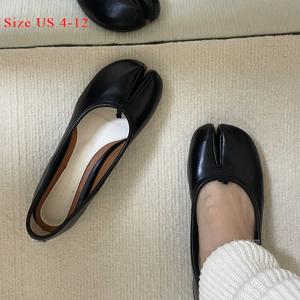 IPPEUM Tabis 신발 블랙 발레 플랫 스플릿 발가락 신발 여성 Mary Janes 플러스 사이즈 44 드레스 로퍼 발레리나 Zapato Mujer