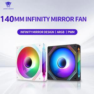 정글 레오파드 PC 케이스 팬 140mm 5V 3Pin ARGB 순환 미러 조명 효과 Lian PWM 650 ~ 1800RPM 냉각 팬 li