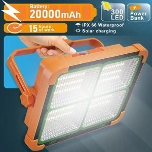 캠핑 랜턴 20000mAh 높은 태양열 충전식 LED 텐트 라이트 자석 강력한 손전등 보조베터리 수리 비상 램프