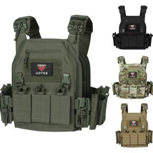레인저 그린 플레이트 캐리어 Tactico 조끼(퀵 릴리스 보안 포함) Molle Chaleco Tactico Bandolier 레이저 컷 조끼