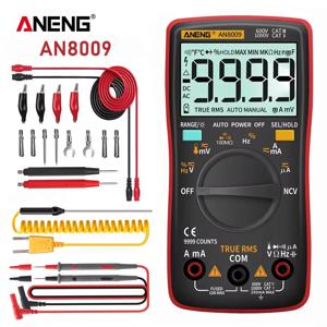 ANENG AN8009 디지털 멀티미터 트랜지스터 테스터 커패시터 True-RMS 테스터 자동차 전기 커패시턴스 측정기 온도 다이오드