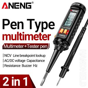 ANENG A3010 펜 유형 멀티미터 4000 카운트 스마트 이중 사용 NCV 전압 감지 백라이트 디지털 자동 순위 도구