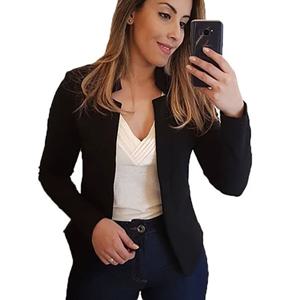 여성 얇은 검은 블레이저 정장 2025 여성 봄 블레이저 재킷 긴 소매 OL 캐주얼 여성 슬림 코트 Femme Ladies White Tops