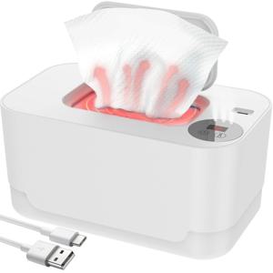 USB 아기 물티슈 워머, LED 라이트, 젖은 물티슈, 보온 박스, 온도 조절 가능, 가열 기저귀 디펜서, 휴대용 대용량
