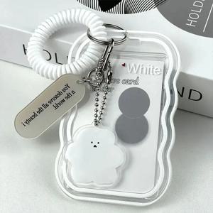 크리 에이 티브 디자인 Kpop Photocard 홀더 투명 카드 홀더 키 체인 사진 슬리브 버스 카드 학생 카드 케이스 사진 수호자